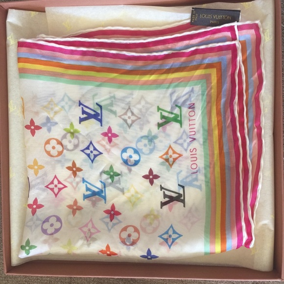 SALE💝LOUIS VUITTON ICONIC LOGO SCARF❤️HP - Picture 5 of 7